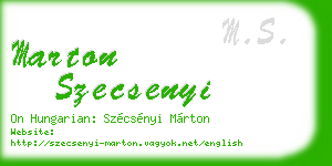 marton szecsenyi business card