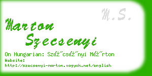 marton szecsenyi business card